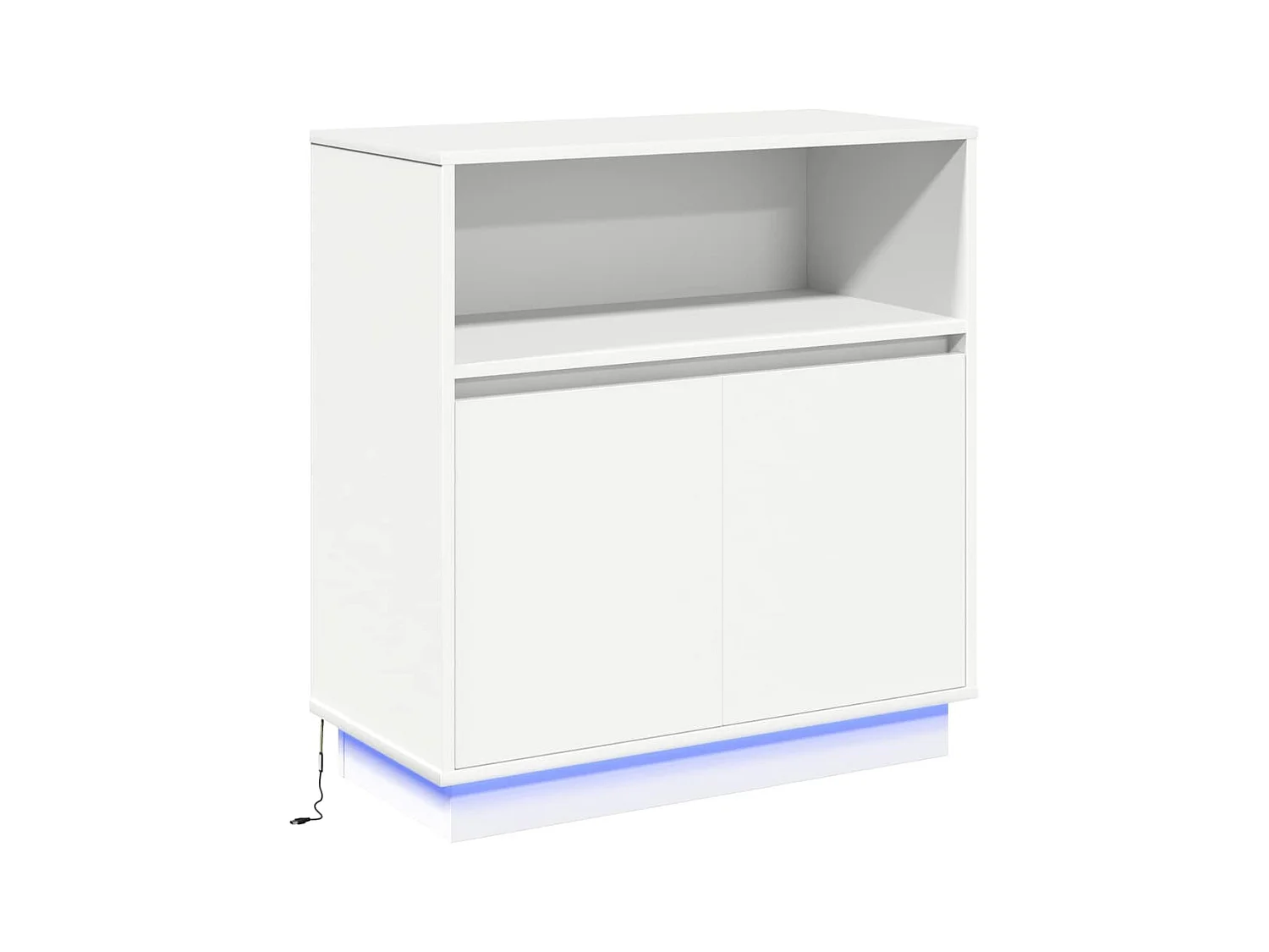 Credenza | Mobile | Armadio con LED Bianco 71x34,5x75 cm Legno Ingegnerizzato