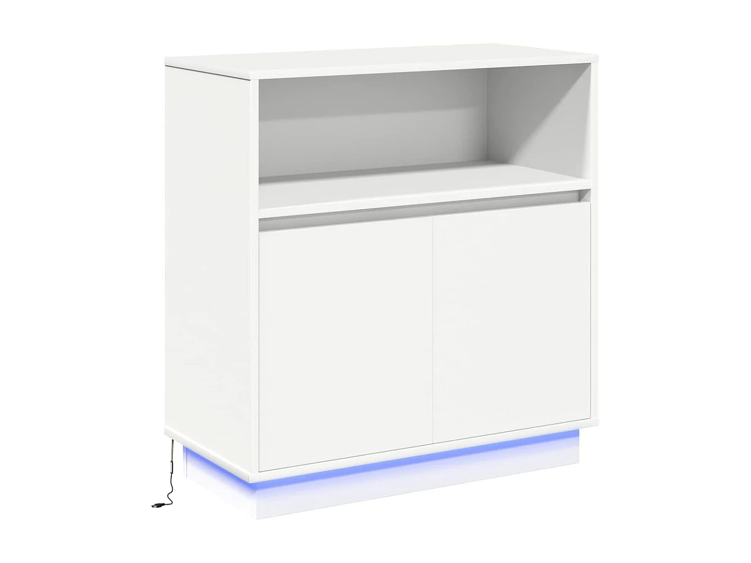 Buffet | Bahut | Meuble de rangement avec LED Blanc 71x34,5x75 cm en Bois Nécessaire