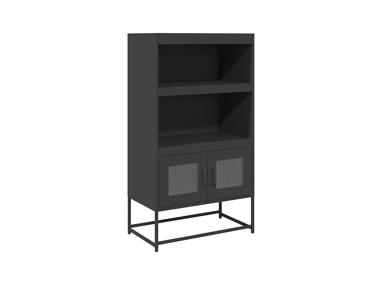 Buffet | Bahut | Meuble de rangement haut noir 68x39x123 cm acier