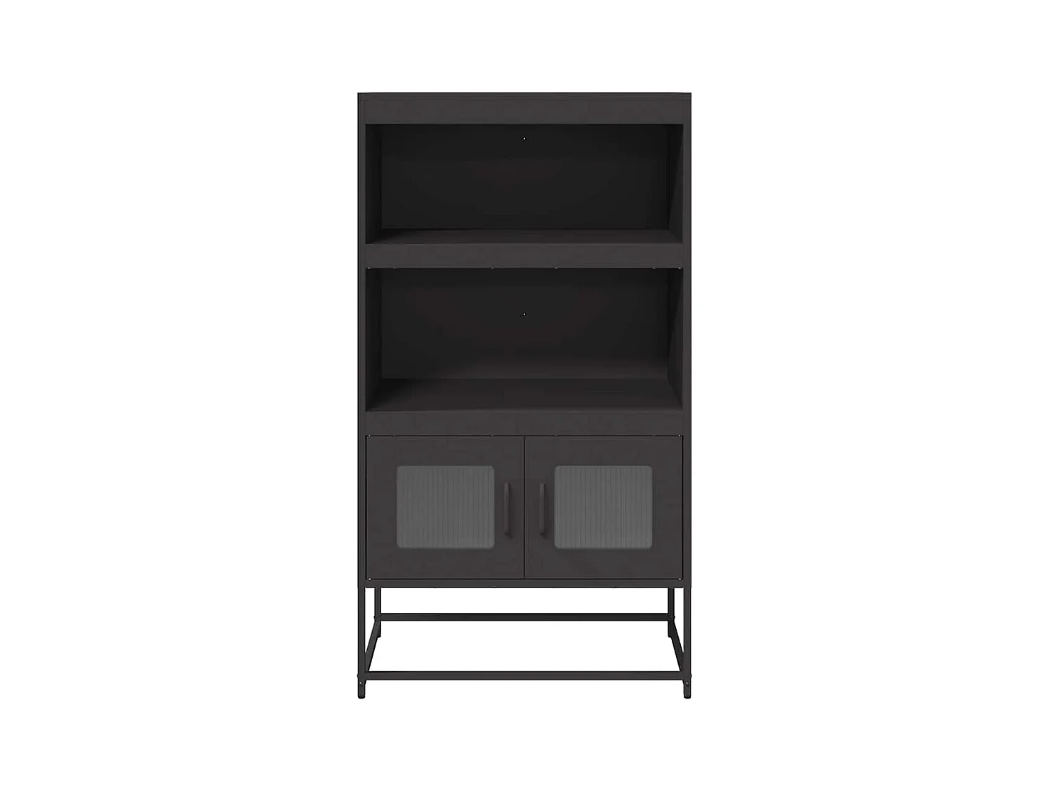 Buffet | Bahut | Meuble de rangement haut noir 68x39x123 cm acier