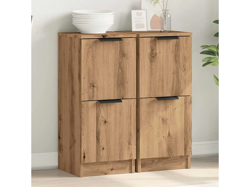 Credenze | Buffet | Armadi 2 pz Rovere Artigianale 30x30x70 cm Legno Multistrato