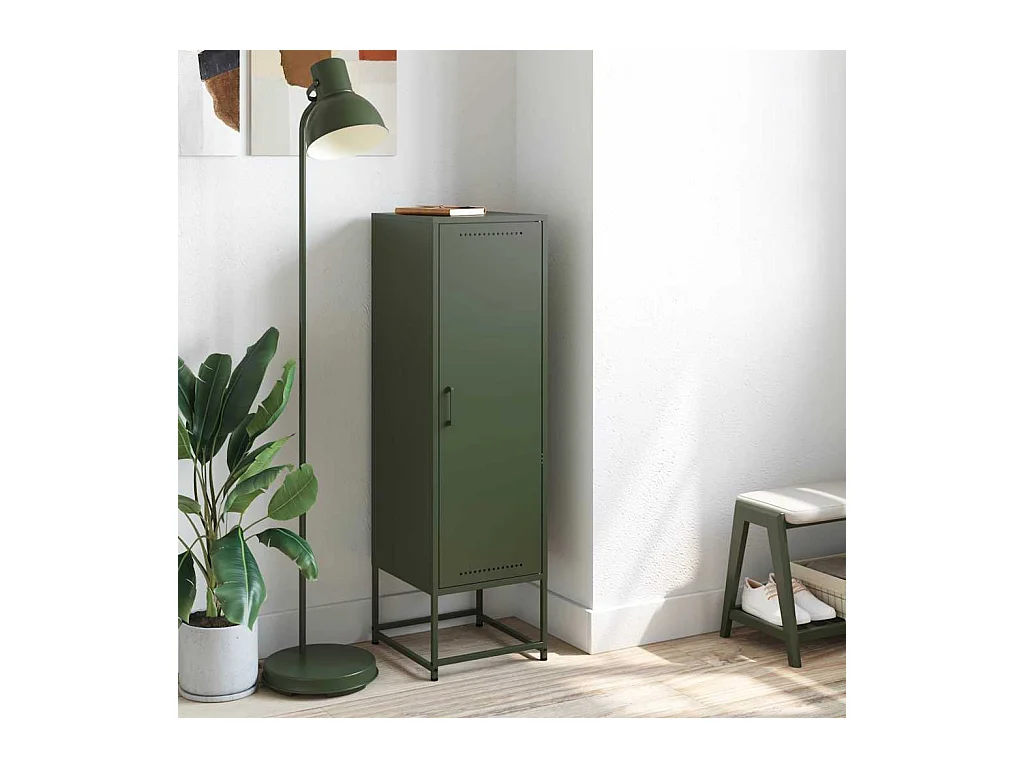 Buffet | Bahut | Meuble de rangement vert olive 36x39x123 cm acier