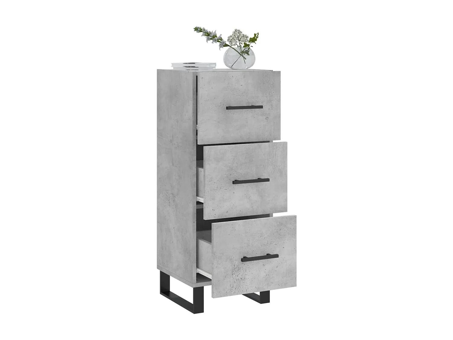 Buffet | Bahut | Meuble de rangement Gris béton 34,5x34x90 cm Bois d'ingénierie