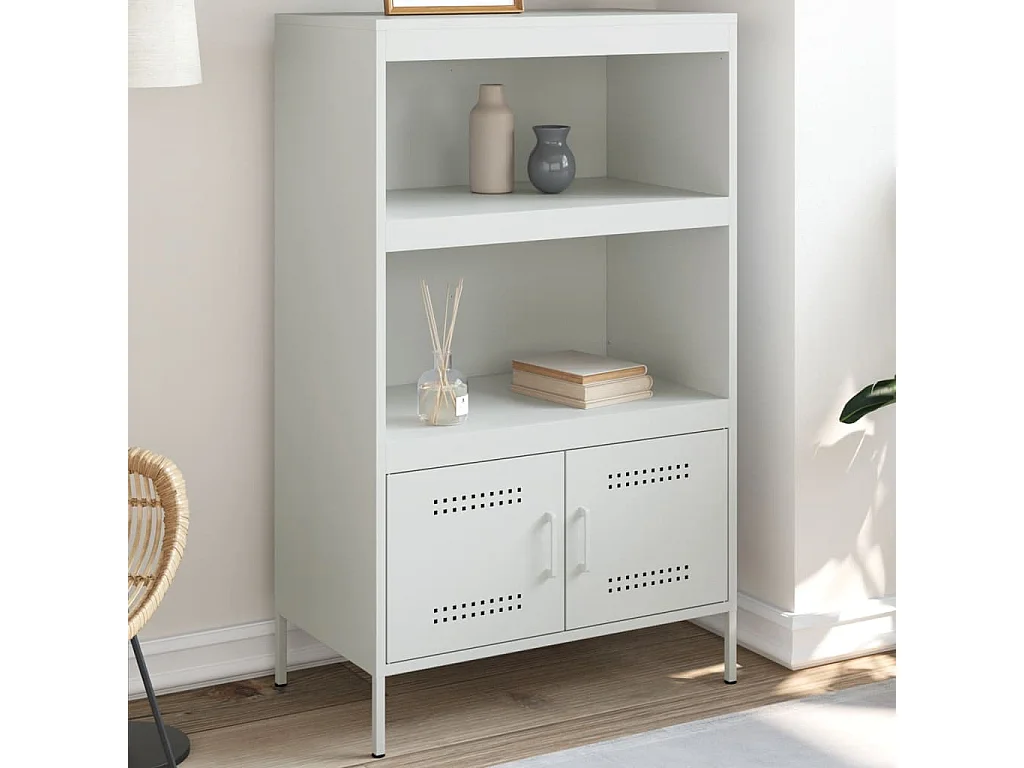 Credenza | Buffet | Armadio Bianca 68x39x113 cm in Acciaio