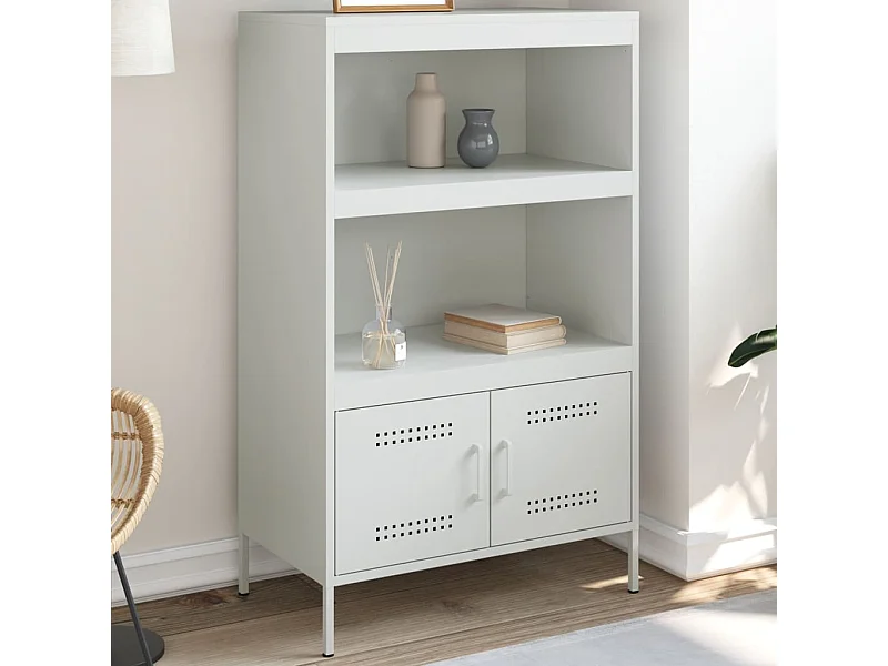 Credenza | Buffet | Armadio Bianca 68x39x113 cm in Acciaio