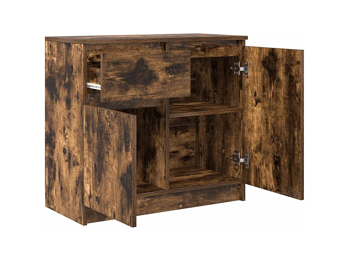 Credenza | Buffet | Armadio con Cassetto Rovere Fumo 71x35x65 cm in Truciolato