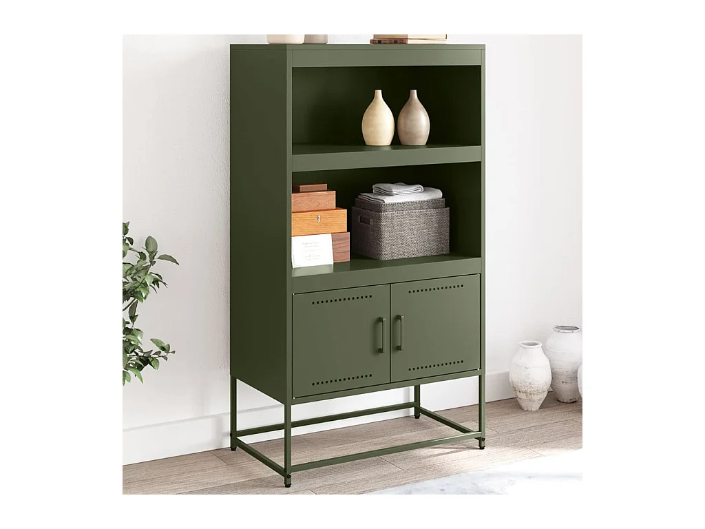 Credenza | Buffet | Armadio Verde Oliva 68,5x38,5x123,5 cm in Acciaio