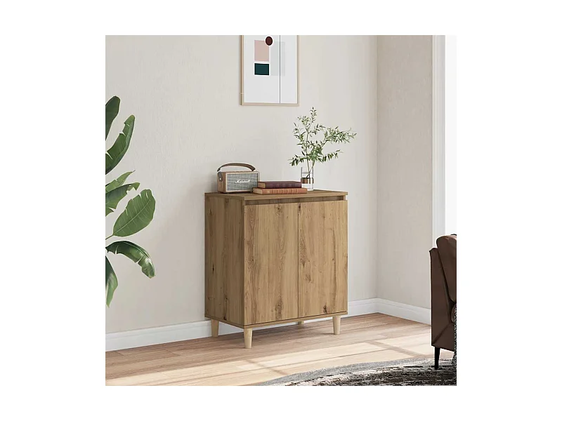 Buffet | Bahut | Meuble de rangement chêne artisanal 60x35x70 cm bois d'ingénierie