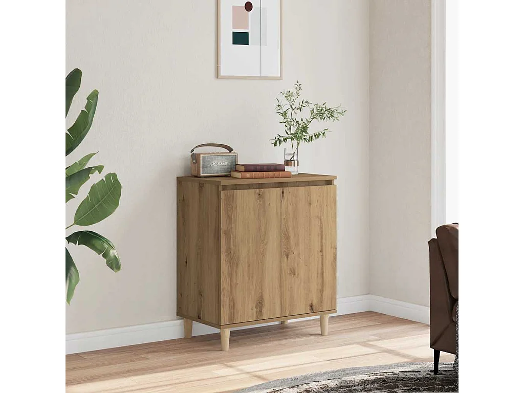 Buffet | Bahut | Meuble de rangement chêne artisanal 60x35x70 cm bois d'ingénierie