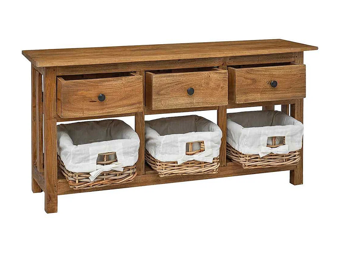 Credenza | Buffet | Armadio in Legno Massello di Mogano 100x30x50 cm