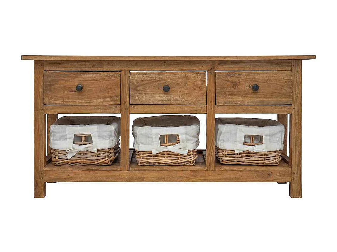 Credenza | Buffet | Armadio in Legno Massello di Mogano 100x30x50 cm