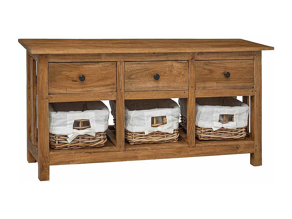 Buffet | Commode à tiroir | Meuble de rangement bois d'acajou massif 100x30x50 cm