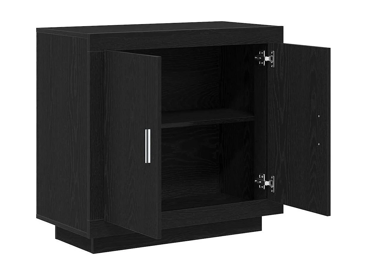 Buffet | Bahut | Meuble de rangement Noir Chêne 80x40x75 cm Bois d'ingénierie