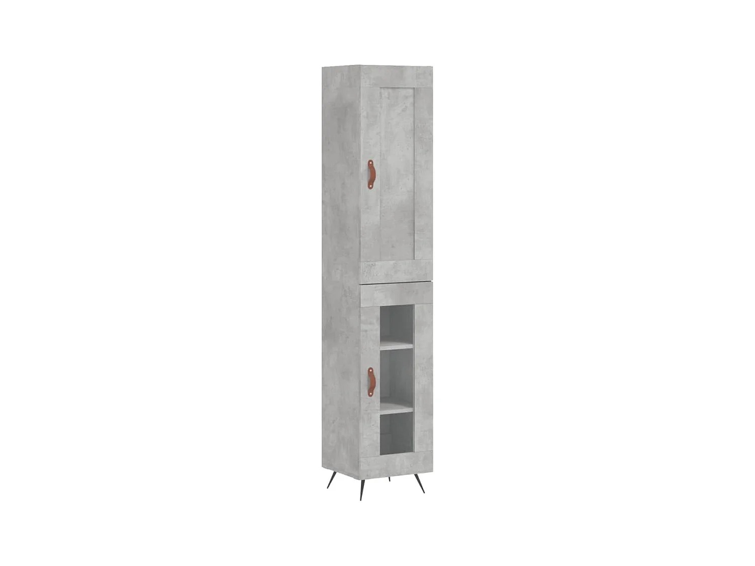 Buffet | Bahut | Meuble de rangement haut Gris béton 34,5x34x180 cm Bois d'ingénierie