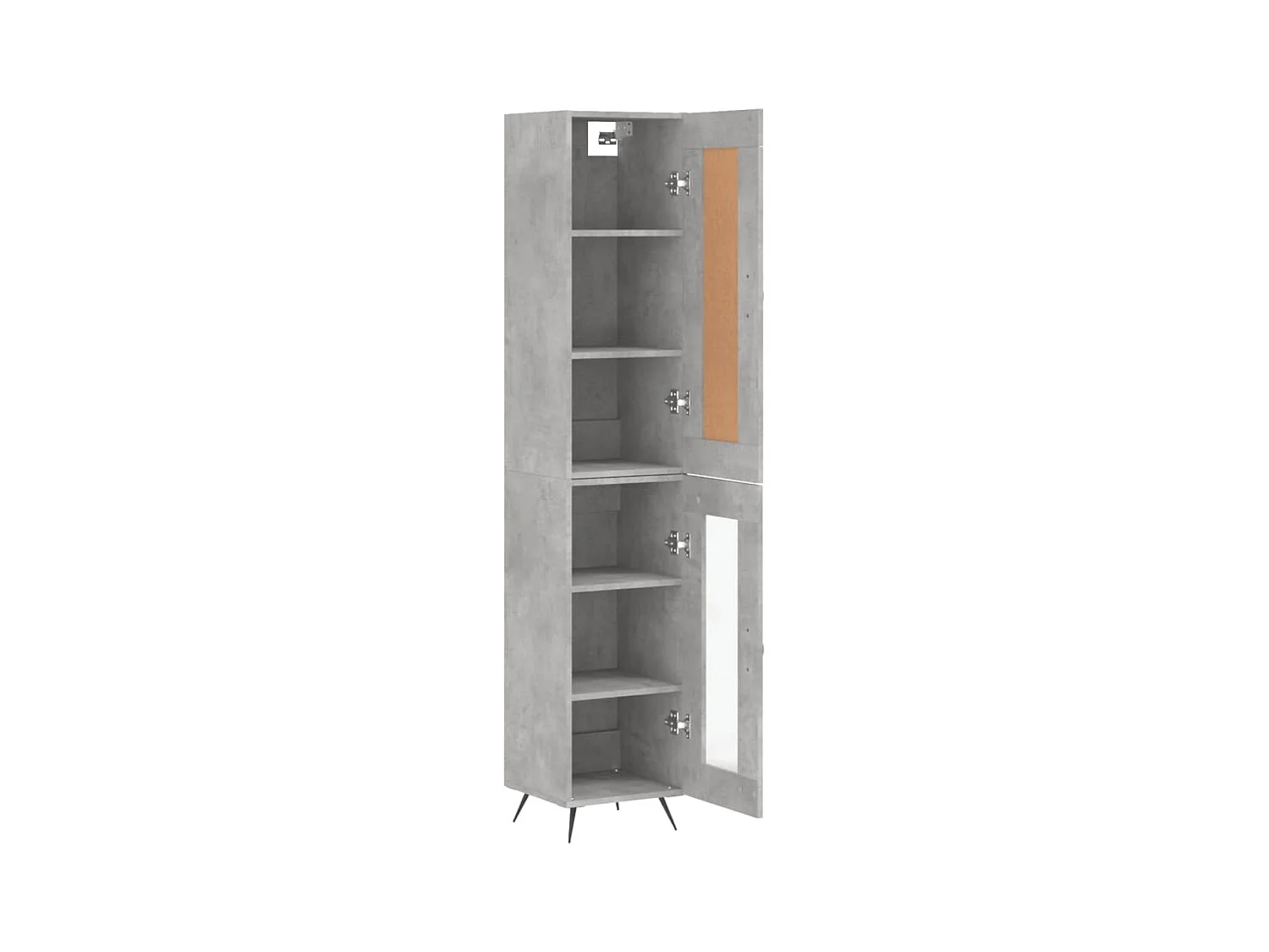 Buffet | Bahut | Meuble de rangement haut Gris béton 34,5x34x180 cm Bois d'ingénierie