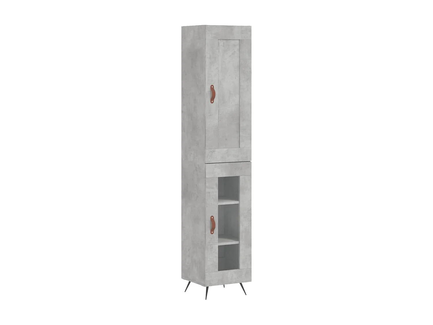 Credenza | Buffet | Armadio Grigio Cemento 34,5x34x180 cm in Legno Multistrato