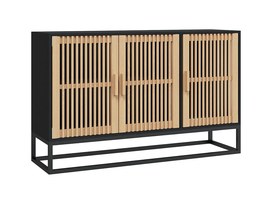 Credenza | Buffet | Armadio Nera 105x30x65 cm in Legno Multistrato