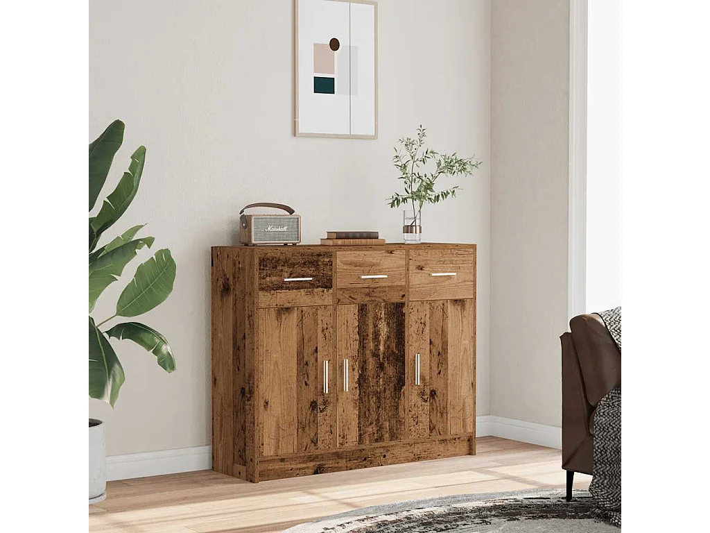 Buffet | Bahut | Meuble de rangement vieux bois 91x28x75 cm bois d'ingénierie