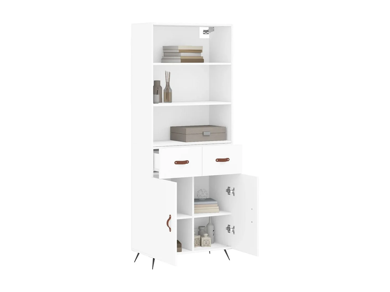 Buffet | Bahut | Meuble de rangement haut Blanc 69,5x34x180 cm Bois d'ingénierie