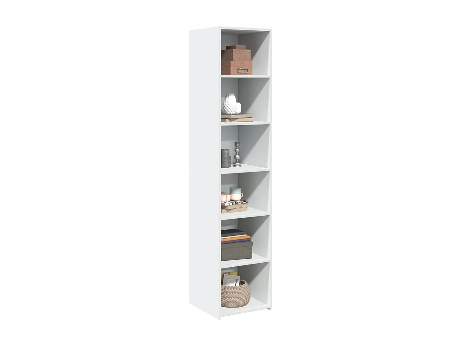 Credenza | Buffet | Armadio Bianca 40x41x185cm in Legno Multistrato