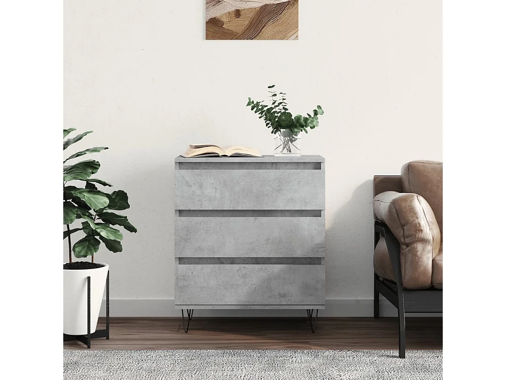 Buffet | Bahut | Meuble de rangement Gris béton 60x35x70 cm Bois d'ingénierie