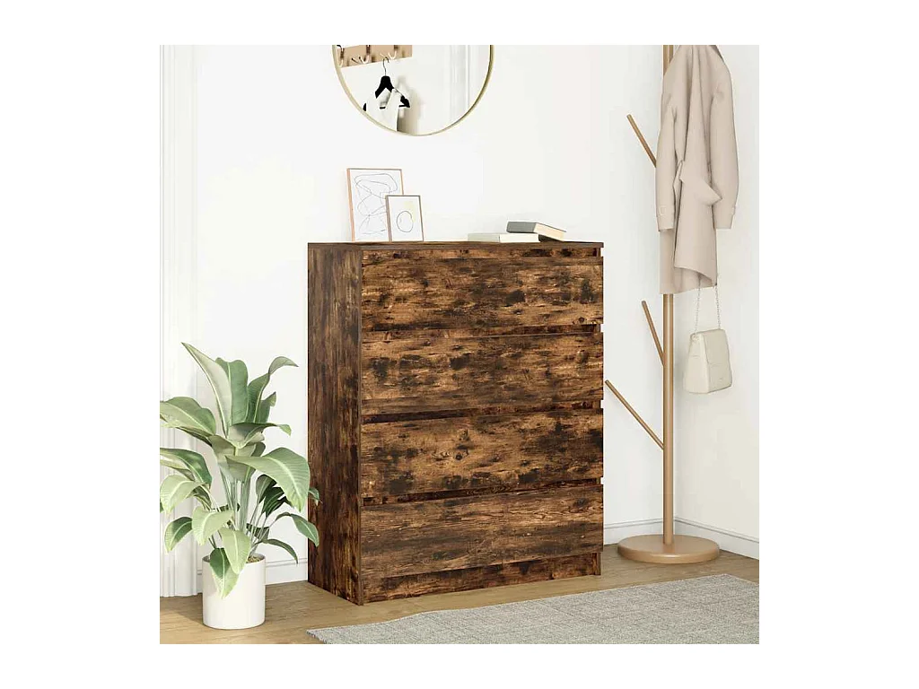 Buffet | Bahut | Meuble de rangement chêne fumé 80x35x99 cm bois d'ingénierie
