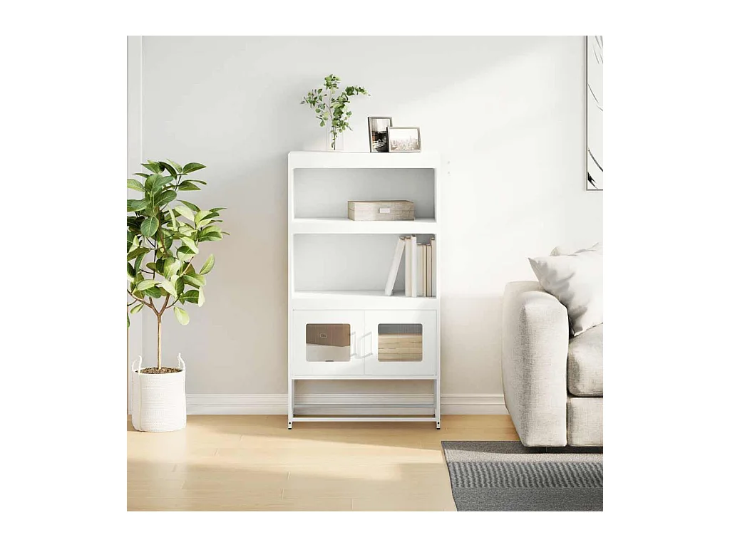 Credenza | Buffet | Armadio Bianca 68x39x123 cm in Acciaio