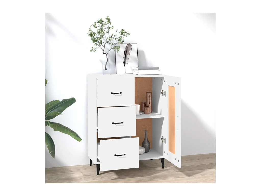 Credenza | Buffet | Armadio Bianca 69,5x34x90 cm in Legno Multistrato