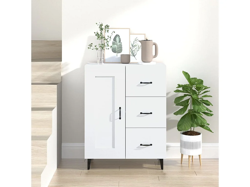 Buffet | Bahut | Meuble de rangement Blanc 69,5x34x90 cm Bois d'ingénierie