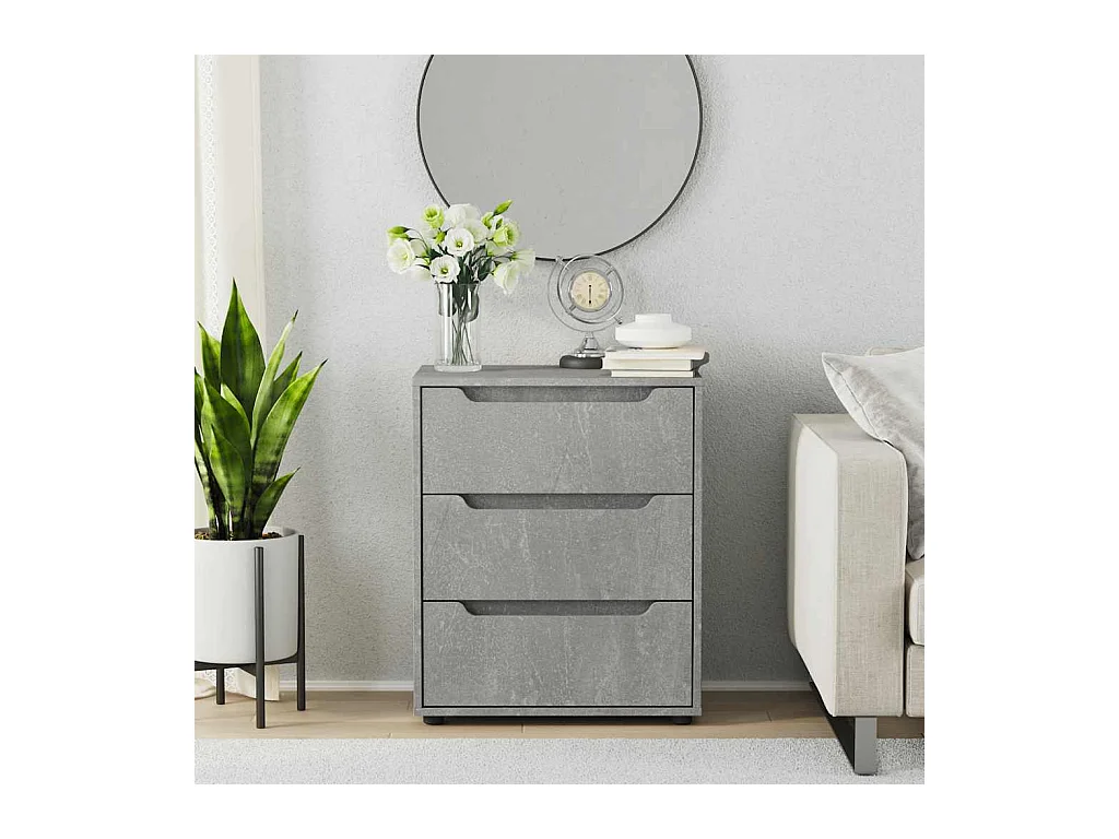 Credenza | Buffet | Armadio VISNES Grigio Cemento 60x40x73 cm in Legno Multistrato