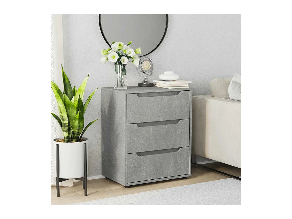 Credenza | Buffet | Armadio VISNES Grigio Cemento 60x40x73 cm in Legno Multistrato