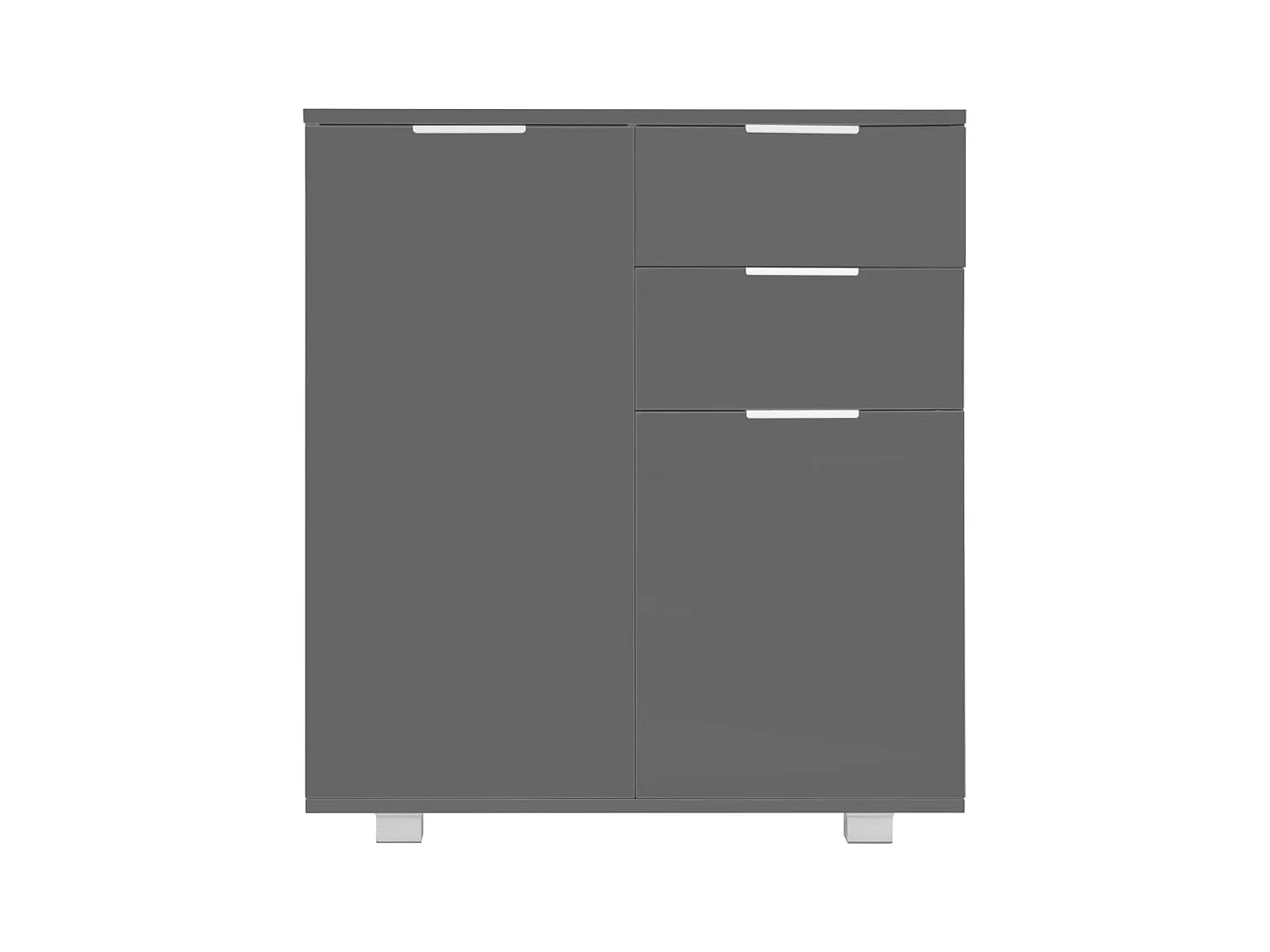 Buffet | Commode à tiroir | Meuble de rangement Gris brillant 71x35x80 cm Bois d'ingénierie