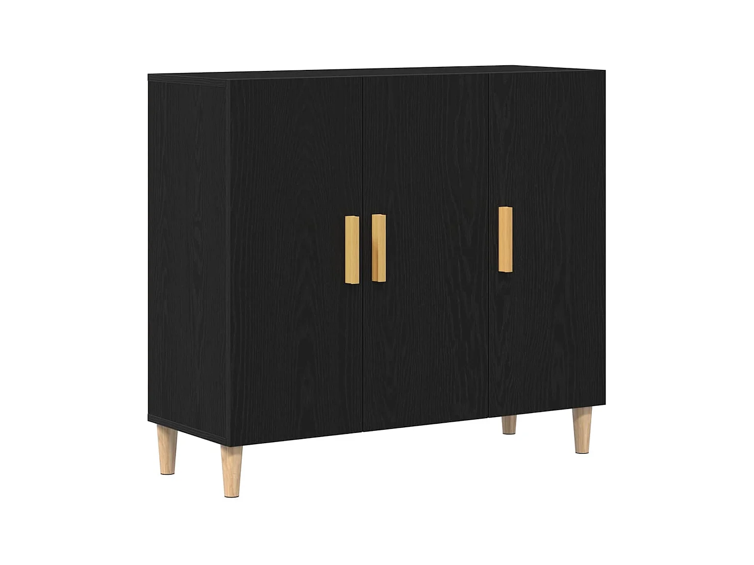 Sideboard | Credenza | Armadio Nero Rovere 90x34x80 cm in Legno Compresso