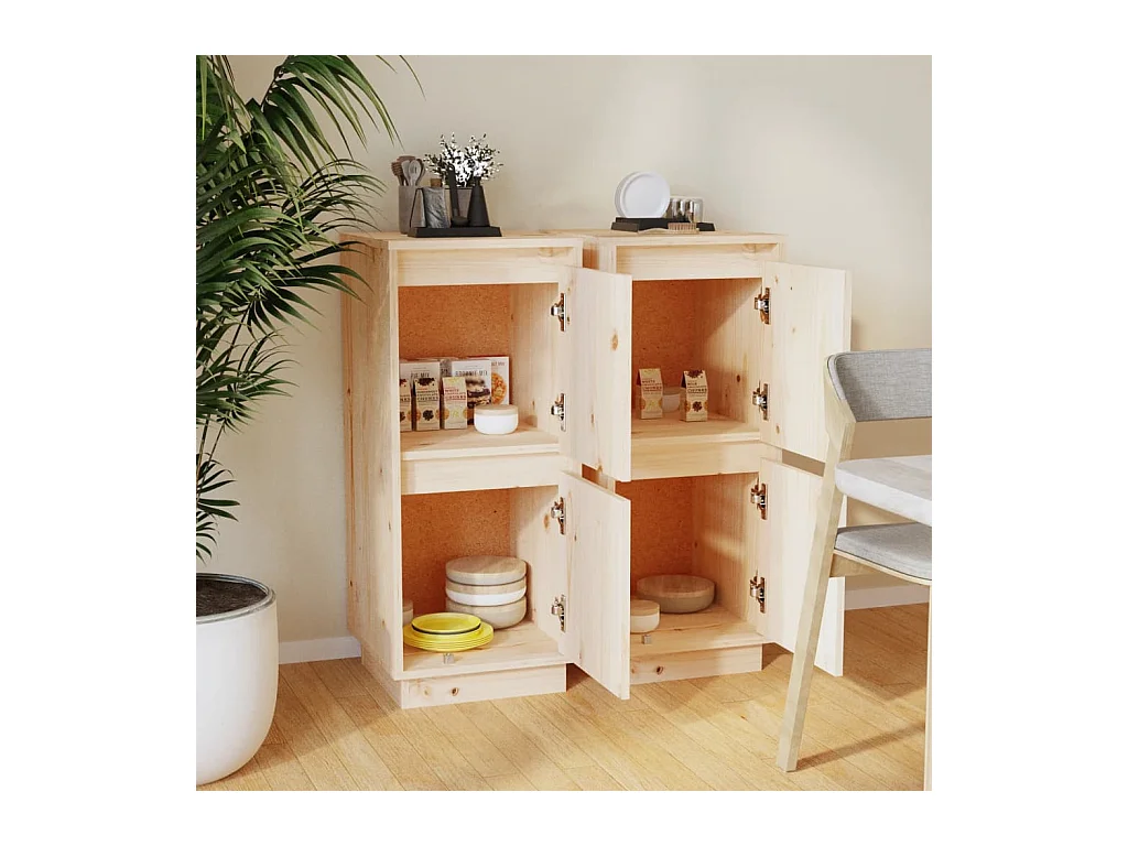 Buffets | Bahuts | Meuble de rangement 2 pcs 31,5x34x75 cm Bois massif de pin