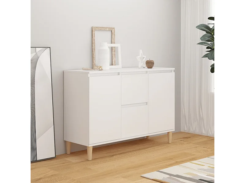 Buffet | Bahut | Meuble de rangement blanc 101x35x70 cm bois d'ingénierie
