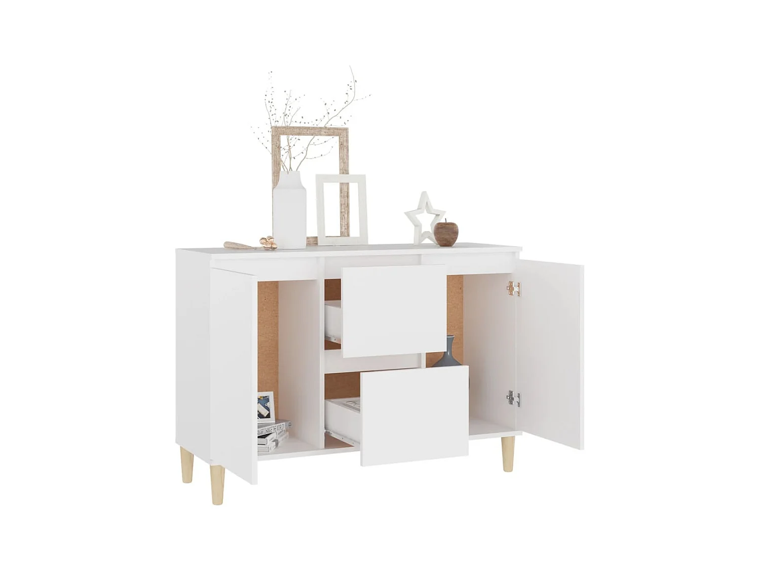 Buffet | Bahut | Meuble de rangement blanc 101x35x70 cm bois d'ingénierie