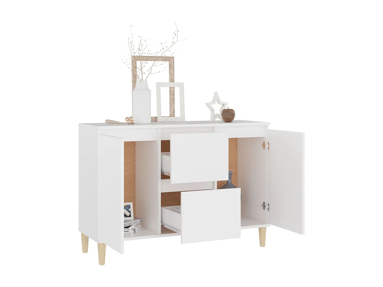 Buffet | Bahut | Meuble de rangement blanc 101x35x70 cm bois d'ingénierie