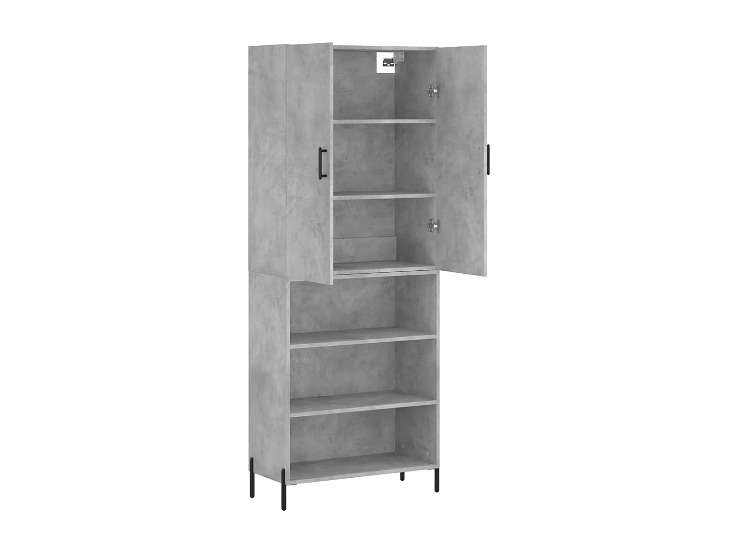 Buffet | Bahut | Meuble de rangement haut Gris béton 69,5x34x180 cm Bois d'ingénierie