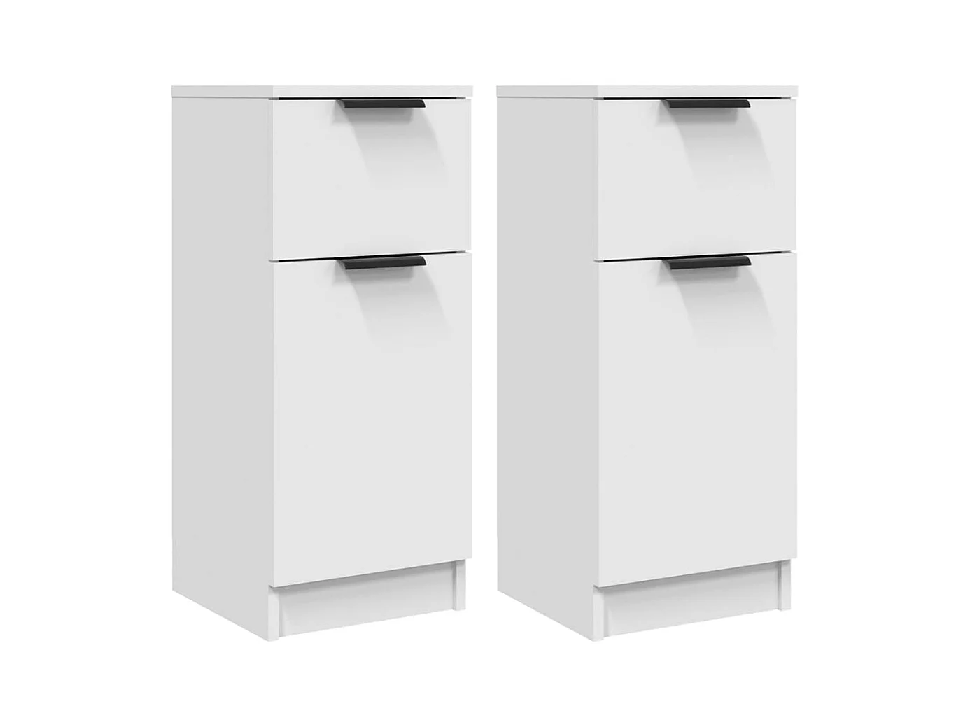 Buffet | Commode à tiroir | Meuble de rangements | Bahuts | Meuble de rangement 2 pcs blanc 30x30x70 cm bois d'ingénierie