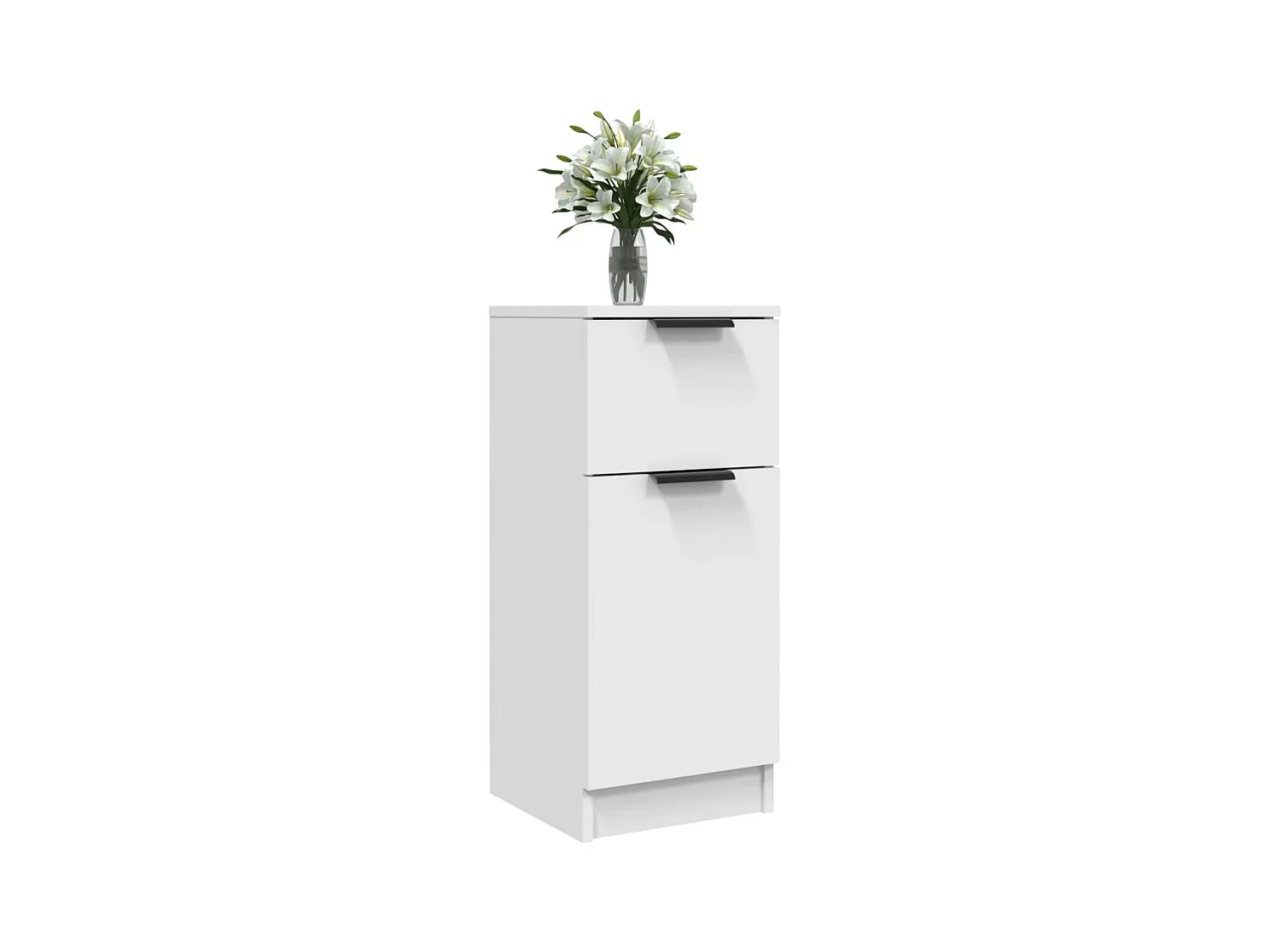 Buffet | Commode à tiroir | Meuble de rangements | Bahuts | Meuble de rangement 2 pcs blanc 30x30x70 cm bois d'ingénierie