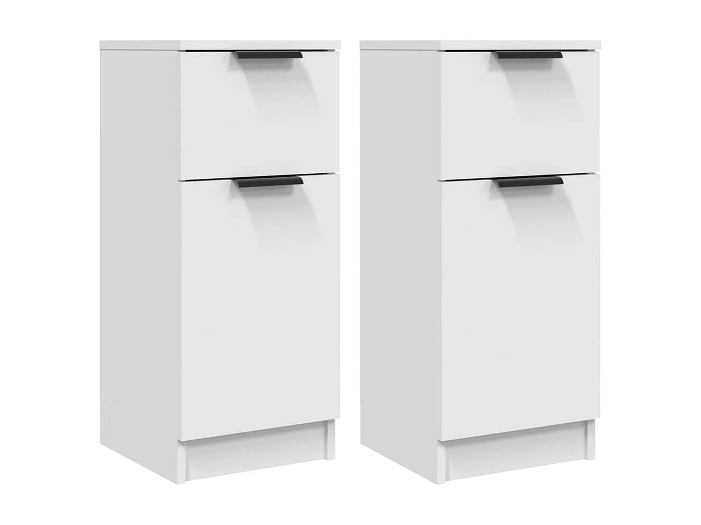 Buffet | Commode à tiroir | Meuble de rangements | Bahuts | Meuble de rangement 2 pcs blanc 30x30x70 cm bois d'ingénierie