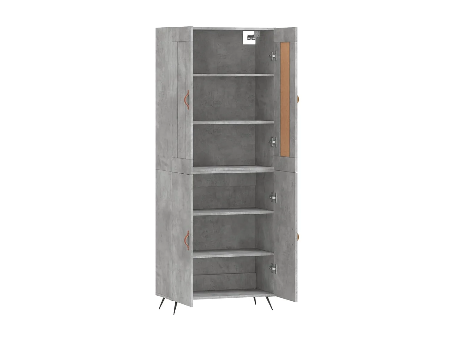 Buffet | Bahut | Meuble de rangement haut Gris béton 69,5x34x180 cm Bois d'ingénierie