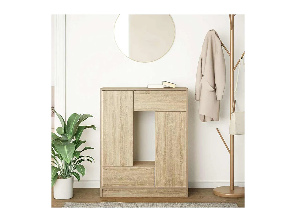 Credenza | Buffet | Armadio con Cassetti e Ante Rovere Sonoma 73x31x90 cm