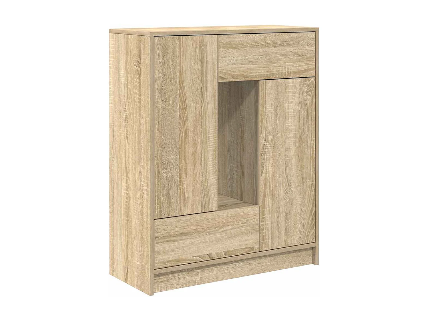 Buffet | Commode à tiroir | Meuble de rangement avec tiroirs et portes chêne sonoma 73x31x90 cm