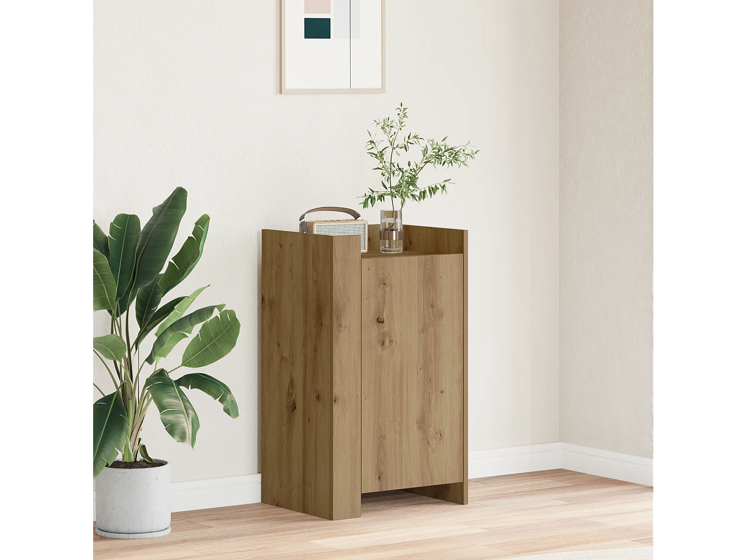 Buffet | Bahut | Meuble de rangement en chêne 45x35x75 cm Bois d'ingénierie