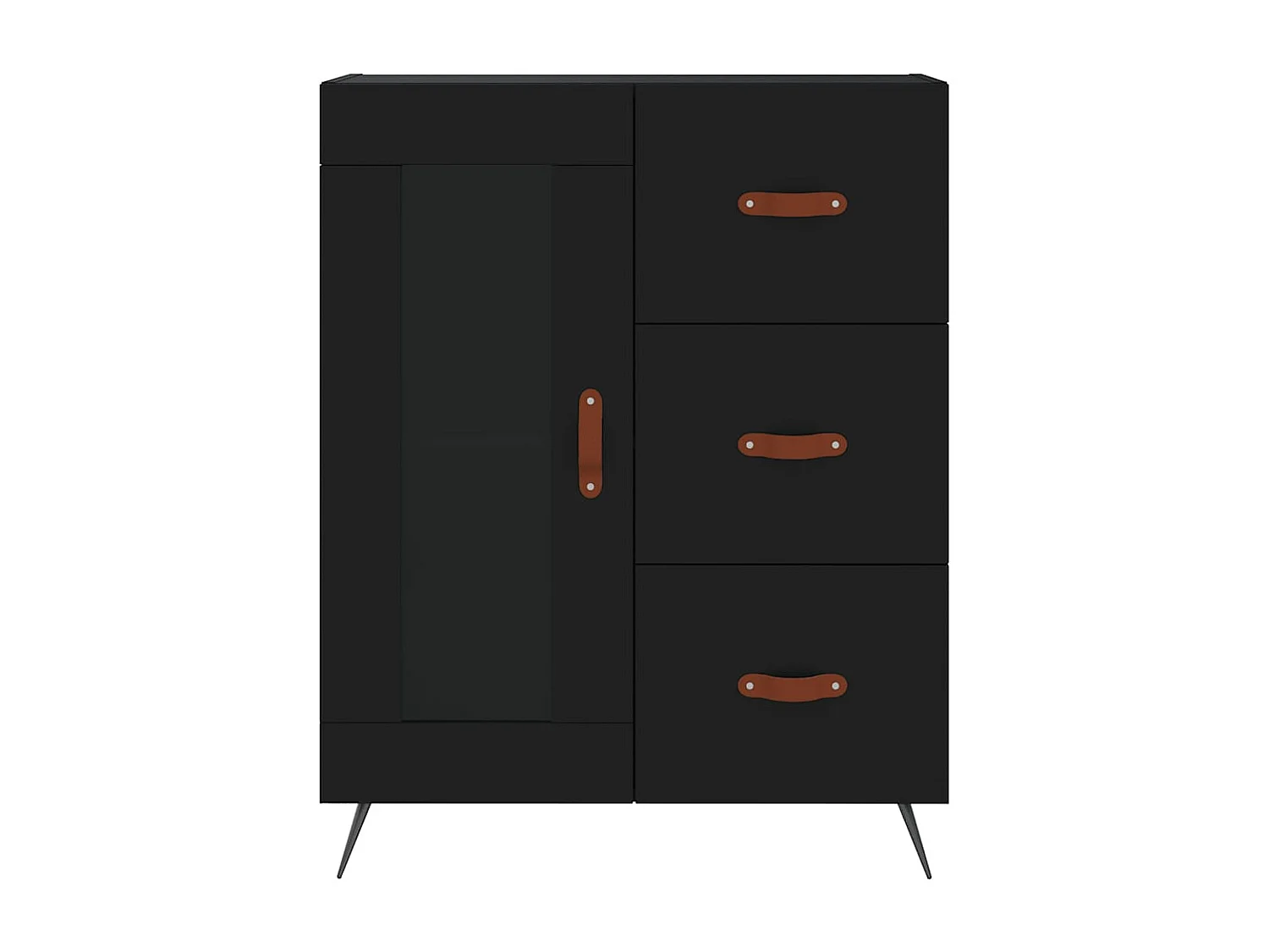 Buffet | Bahut | Meuble de rangement noir 69,5x34x90 cm bois d'ingénierie
