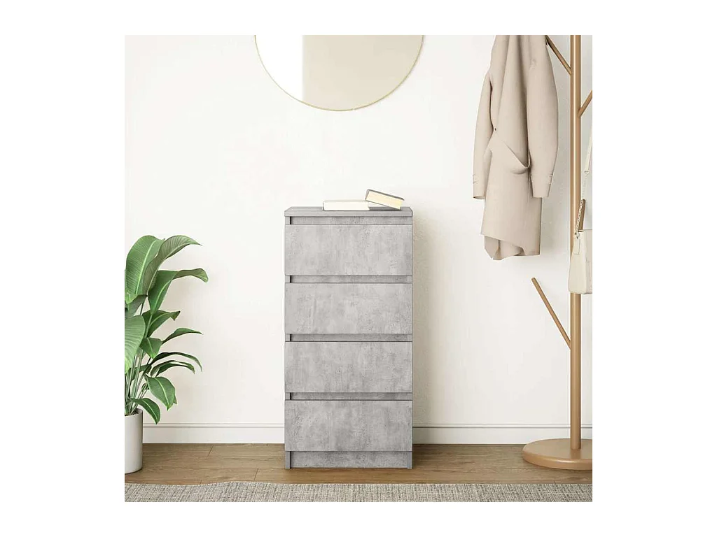 Credenza | Buffet | Armadio Grigio Cemento 37,5x35x76 cm in Legno Multistrato