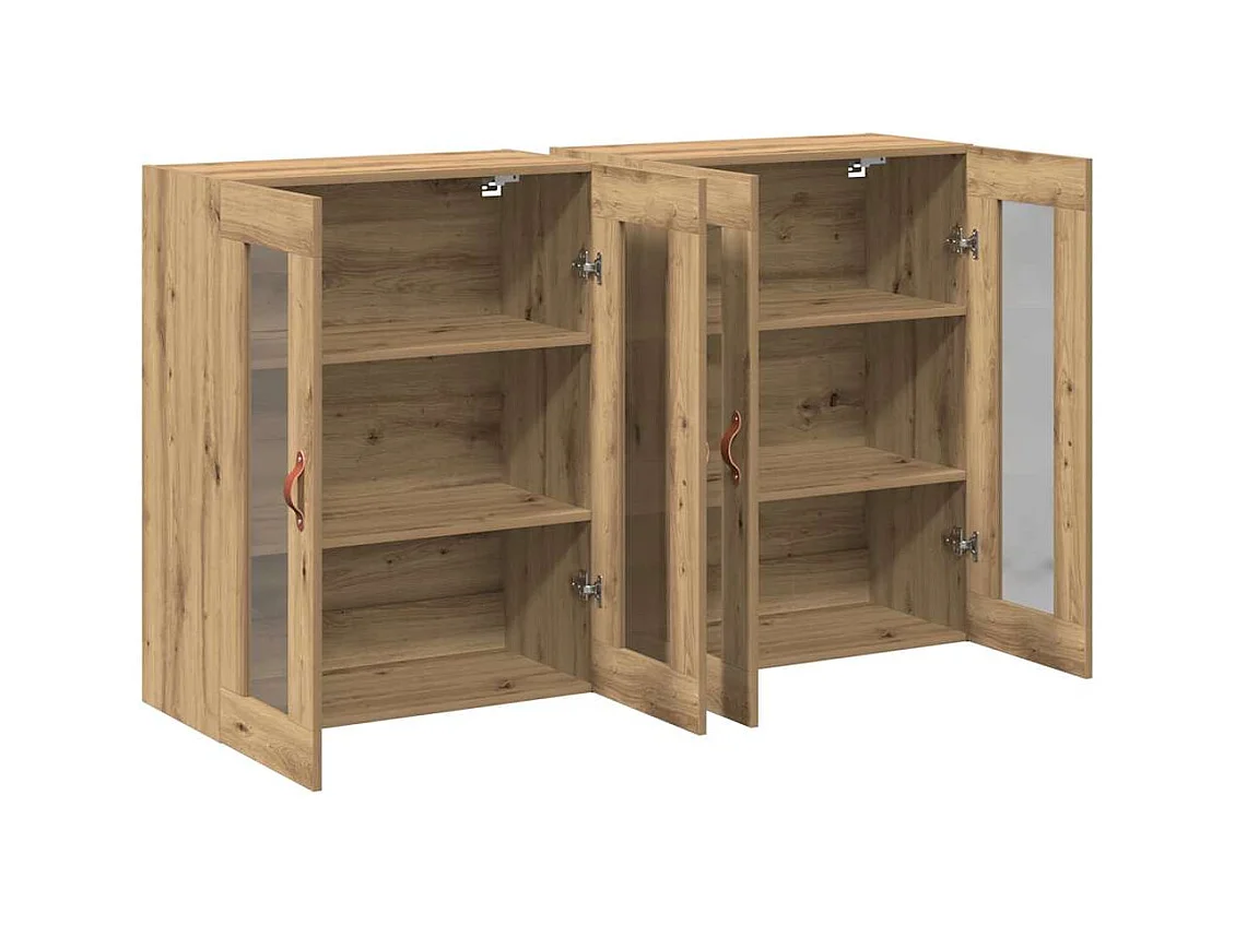 Buffets | Bahuts | Meuble de rangement Muraux 2 pcs en Chêne Artisan 69,5 x 34 x 90 cm - Bois d'Ingénierie