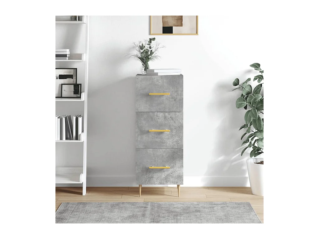 Credenza | Buffet | Armadio Grigio Cemento 34,5x34x90 cm in Legno Multistrato