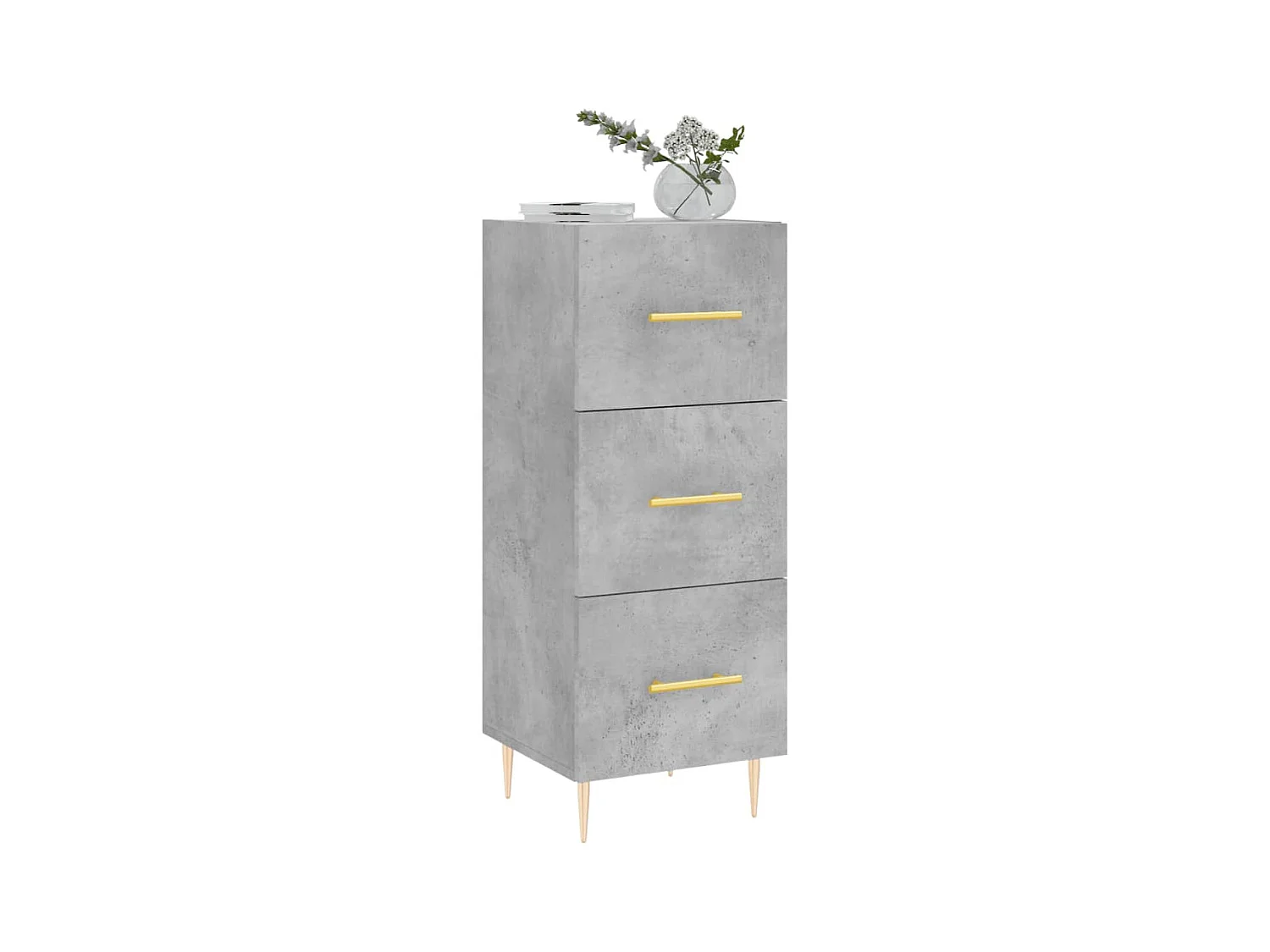 Credenza | Buffet | Armadio Grigio Cemento 34,5x34x90 cm in Legno Multistrato